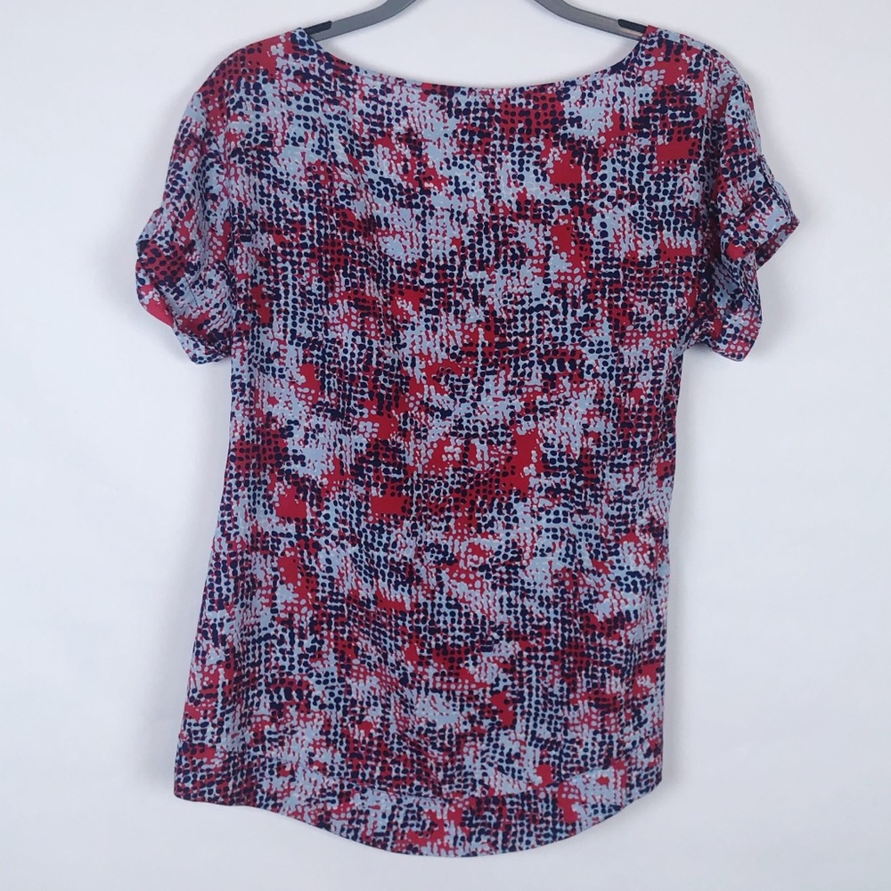 BCBGeneration splatter top blouse red and blue - Picture 5 of 5